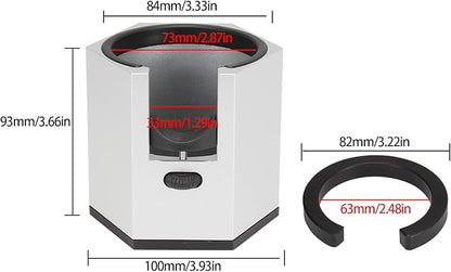 Espresso Tamping Station, Coffee Portafilter Holder, Aluminum Alloy Stand for Most 51mm, 53mm, 54mm, 58mm Coffee Portafilter (Hexagon,Silver)