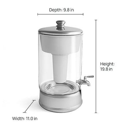 Culligan with ZeroWater Technology 40-Cup Glass Water Filter Dispenser – Includes 5-Stage Advanced Water Filter, Certified to Reduce Lead, Total PFAS (Forever Chemicals), Fluoride, and Chlorine