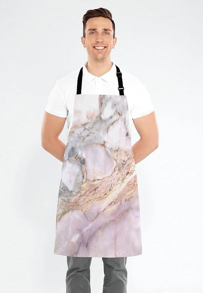 Pink Marble texture Apron for Women and Men, Adjustable Kitchen Chef Apron for Cooking Baking - Cute Birthday, Anniversary, Mother's Day Apron Presents for Mom Wife Girlfriend Aunt Grandma