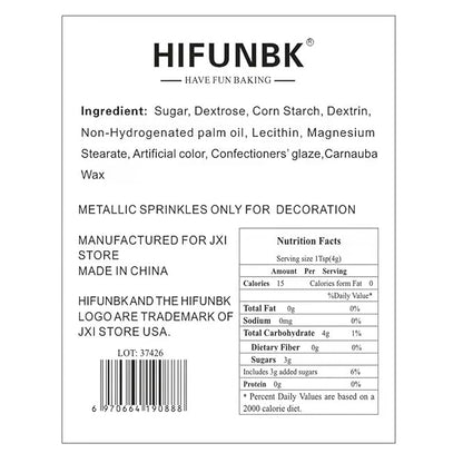 HIFUNBK Gold Mix Sprinkle For Cupcake Topper with Gift Box Pack, 10 Different Shape Sugar Candy Dragee for Cake Baking Decoration, 200g