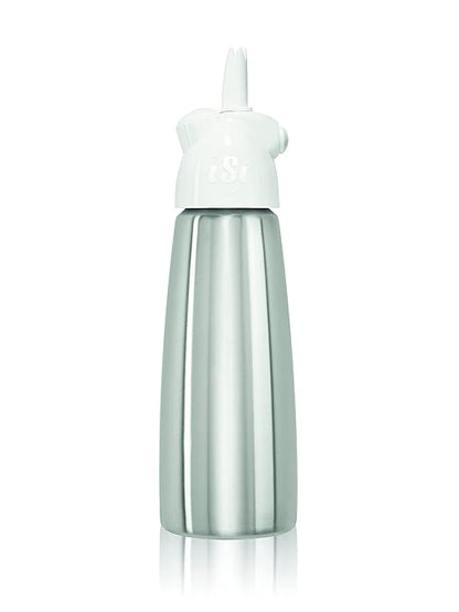 iSi North America Easy Whip Plus (1 Pt) - Cream Whipper with Stainless Steel Bottle, Easy to Use for Homemade Flavored Toppings, Desserts, Sauces - Compact Kitchen Tool, Great for Beginners (White)