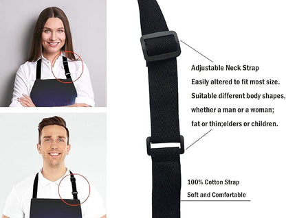 Unicorn Magic Design With Stars Adjustable Bib Apron, Unicorn Rainbow Galaxy Space Cooking Kitchen Apron for Men Women