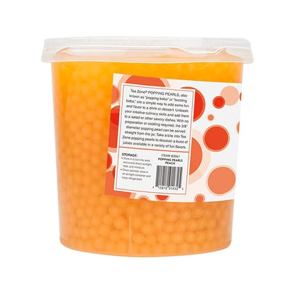 Tea Zone [7 Pounds] Peach Popping Pearls for Boba Tea Beverages, Sweets, Ice Cream Topping | B2061