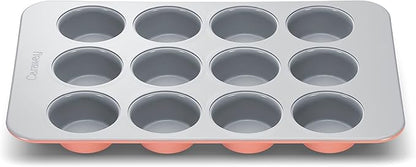 Caraway Non-Stick Ceramic 12-Cup Muffin Pan - Naturally Slick Ceramic Coating - Non-Toxic, PTFE & PFOA Free - Perfect for Cupcakes, Muffins, and More - Perracotta