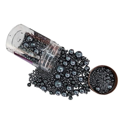 Edible Black Sugar Pearls Candy Sprinkles 120G/ 4.23Ounce Baking Cake Sprinkles Cupcake and Cake Topper Cookie Decorations Wedding Party Valentines Halloween Christmas Supplies