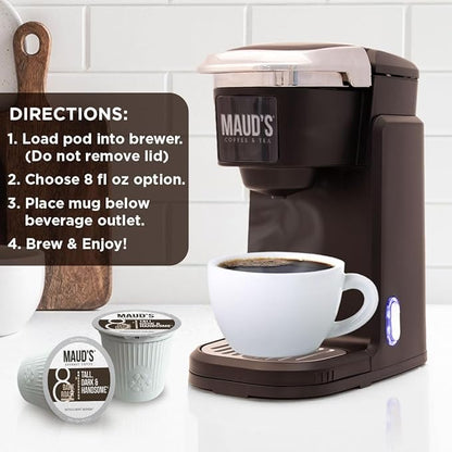 Maud's Dark Roast Coffee Pods, 50ct, Recyclable Single Serve Pods – 100% Arabica Coffee, Compatible with Keurig K Cups Maker