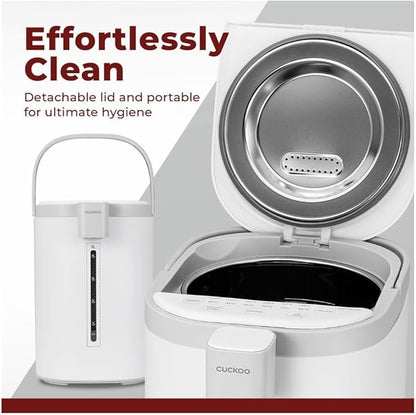 CUCKOO CWP-A501TW 5-Liter Hot Water Dispenser & Warmer with 4 Operating Modes, Chlorine Evaporation, Child Lock Function (White/Gray)