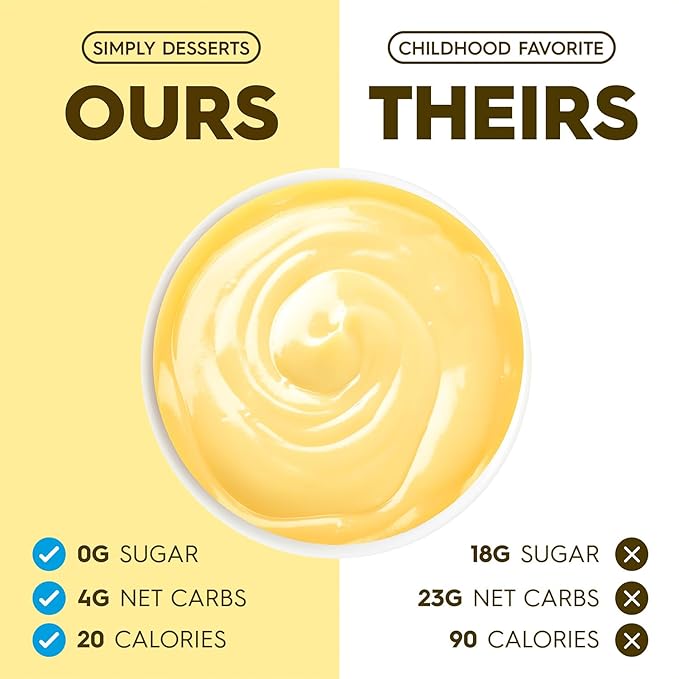 Simply Desserts Lemon Instant Pudding, Sugar-Free, 6-Pack – Healthy Dessert, Keto Snacks, Vegan & Diabetic-Friendly, Kosher, 1.7 Oz Ea