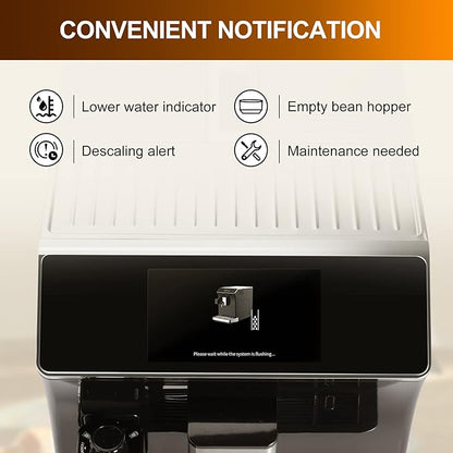 Mcilpoog WS-203 Super-automatic Espresso Coffee Machine With Smart Touch Screen For Brewing 16 Coffee Drinks