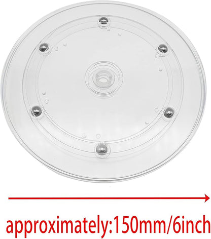 2 Pack 6" Lazy Susan Turntables Acrylic Ball Bearing 360 Degree Rotating Tray for Spice Rack Table Cake Kitchen Pantry Decorating (Transparent)