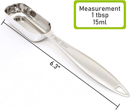 2PCS 1Tablespoon (1tbsp, 3tsp, 15ml, 1/2oz) Single Measuring Spoon, Individual Stainless Steel Long Handle Measure Teaspoon Only