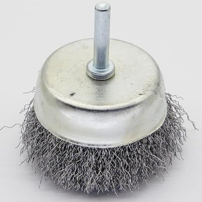 9-Piece Large Wire Brush Wheel Set - Metal Rust Removal, Polishing, Cleaning - 1/4″ (6mm) Shaft - Removes Burrs, Dust, and Paint - Handles Rough Surfaces - Rotary Tool Accessories