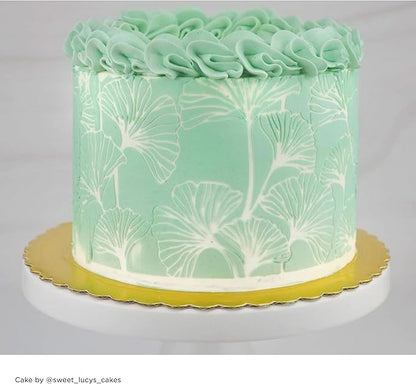 Large Cake Decorating Stencil (Ginko) Ginkgo Leaves Pattern
