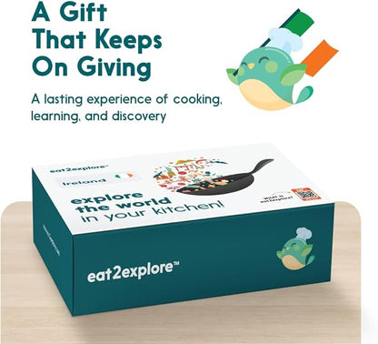 eat2explore Cooking Kits for Kids – Interactive & Educational Kids Cooking Sets Real for Ages 5 and Up,3 Recipe Cards & Global Ingredients – Fun Gift for Young Chefs (Ireland Edition)