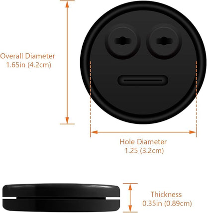 4-Pack Temp Probe Grommet for BBQ Grills, Replacement for Weber 85037 Smokey Mountain Accessories, and Other Smoker Grills DIY Thermometer Probe Port (Black)