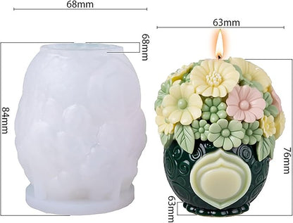 Bulk Flower Bottle Tulip Rose Cylinder Molds Silicone Wave Spiral Candle Mold - Silicone Resin Casting Molds for Candle & Resin & Soap Craft Supplies