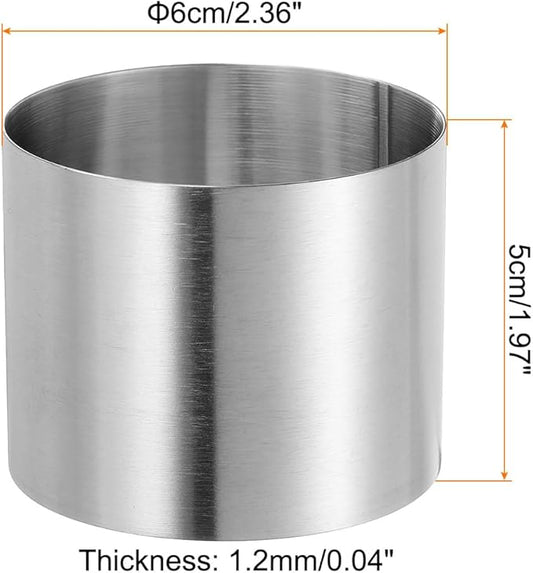 HARFINGTON Round Cake Ring 2.36 x 2 Inch Seamless Stainless Steel Pastry Mousse Dessert Ring Mirror Coating for Baking Cooking Making Tool