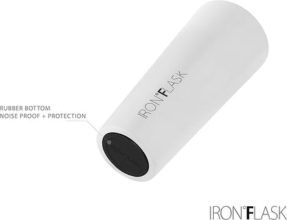 IRON °FLASK Classic Tumbler - Vacuum Insulated Stainless Steel Water Bottle, Double Walled, Drinking Cup, Insulated Travel Mug (Midnight Black, 32 oz Solid Lid)