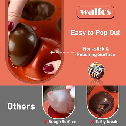 Small 15-Cavity Semi Circular Silicone Mold, 2 Packs Half Sphere Silicone Baking Molds for Making Jelly, Chocolates and Cake