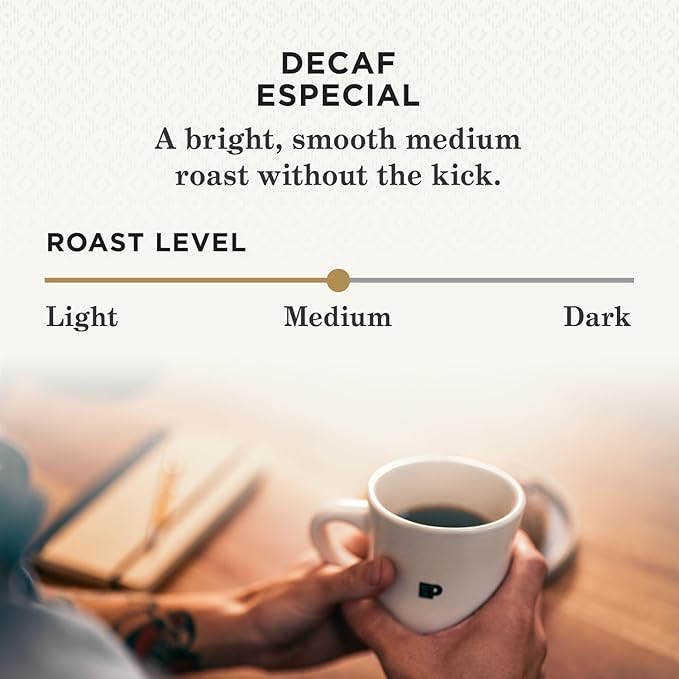 Peet's Coffee, Medium Roast Decaf Single Serve Coffee Pods - Decaf Especial 10 Count (1 Box of 10 Pods)
