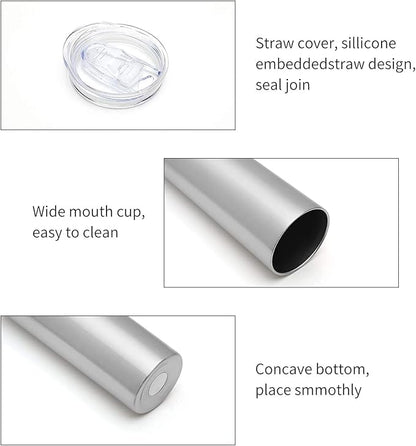 HASLE OUTFITTERS 20 oz Skinny Tumblers Bulk Set, Stainless Steel Insulated Slim Tumblers with Lids, Reusable Double Wall Travel Coffee Mugs, Durable Powder Coated Travel Water Cups(12)