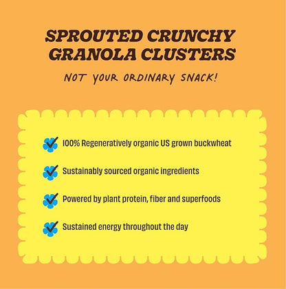 Clusterbucks Superfood Clusters – Grain-Free, Keto-Friendly Granola with Regeneratively Grown Sprouted Buckwheat– Gluten-Free, Low-Carb, Organic Healthy Snack (6 Ounce (Pack of 6), Variety #1)