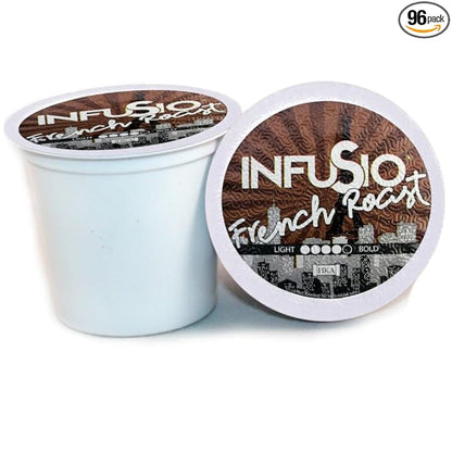 96 Count - French Roast, Single serve Coffee pods for Keurig K Cup® Brewers - InfuSio Premium Roasted Coffee (French Roast, 96 count Compatible with 2.0)……