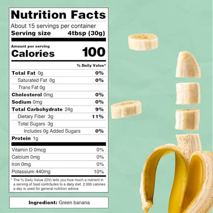 Banana Flour | USDA Organic | Vegan, Paleo, Gran and Gluten Free | High in Fiber and Potassium | 1 Pound (Pack of 2) | Just About Foods