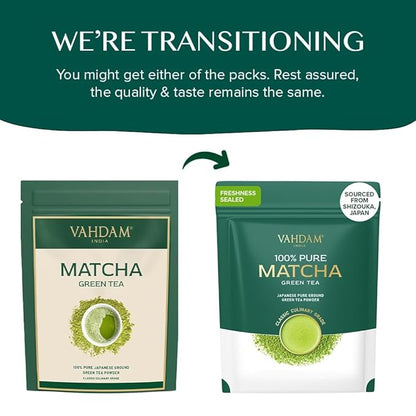 VAHDAM, Japanese Matcha Tea Powder (50 Cups,3.53oz) Sourced from Japan | Authentic Japanese Matcha Green Tea Powder | Classic Culinary Matcha From Japan