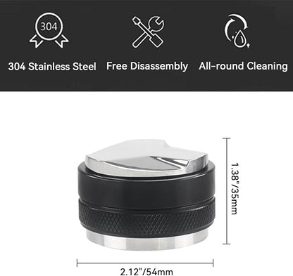 Espresso Accessories Kit 2-in-1 Coffee Distributor and Tamper Leveler, WDT Tool and Magnetic Dosing Funnel (54mm)