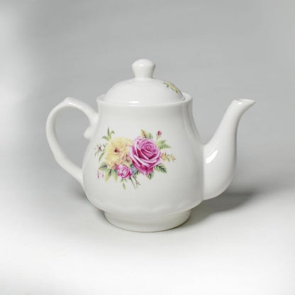 European Style Porcelain Teapot, Coffee Tea Water Pot Vintage Ceramic Kettle (14oz)