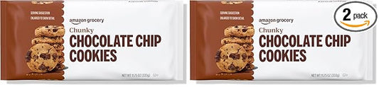 Amazon Grocery, Chunky Chocolate Chip Cookies, 11.75 Oz, Pack of 2 (Previously Happy Belly, Packaging May Vary)