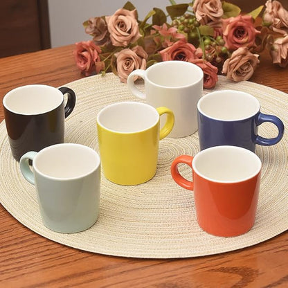 homEdge Mini Procelain Espresso Cup, 4 Ounces / 120 ml Tiny Ceramic Coffee Mugs Demitasse for Espresso, Tea- Set of 6, Yellow