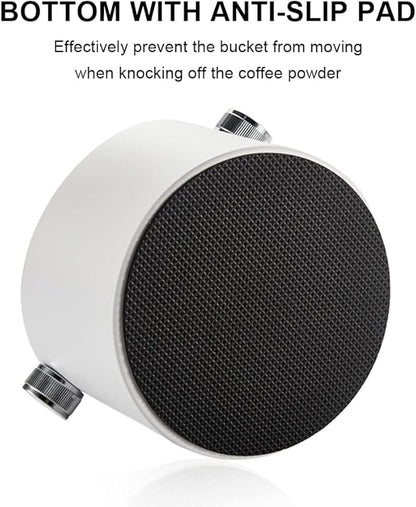 Espresso Knock Box, Large Capacity & Non-Slip Base Coffee Knock Box, Barista Tools, Espresso Machine Accessories (White)