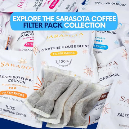 100% Colombian Dark Roast Ground Coffee in Filter Packs | Low Acid Mold Free Premeasured Pouches | Sampler Packets | Gourmet Powder Bags for 10–12 Cup Drip Maker | Highest Rated Individual Coffee