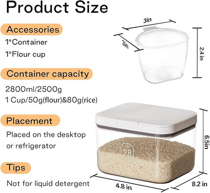 Flour Storage Container - 2.8L Keep Your Flour Fresh and Conveniently Accessible