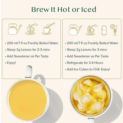 VAHDAM, Earl Grey Citrus Green Tea Loose Leaf (50+ Cups, 3.5 oz) Loose Leaf Earl Grey Green Tea With Pure Bergamot Oil | High Elevation Grown | Vacuum Sealed for Freshness