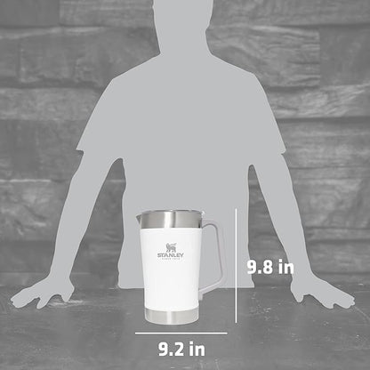 Stanley Stay-Chill Pitcher 64 oz | Cold Water, Beer, and Drink Pitcher with Lid | Large Capacity Durable Beverage Container with Handle | Insulated Stainless Steel | BPA-Free | Polar