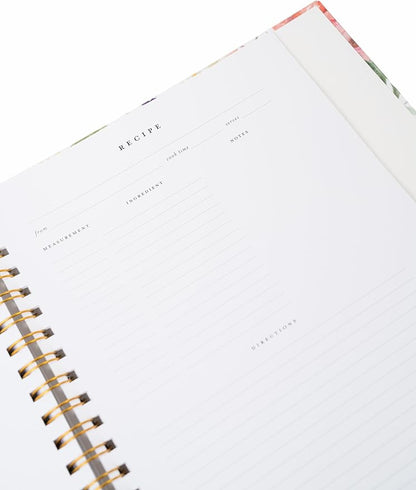 Itsy Belle Studio Make Your Own Cookbook – Blank Recipe Book to Write in Your Own Recipes | Hidden Spiral Bound Personalized Recipe Binder with back pocket & Conversion Charts | Holds 240 Recipes