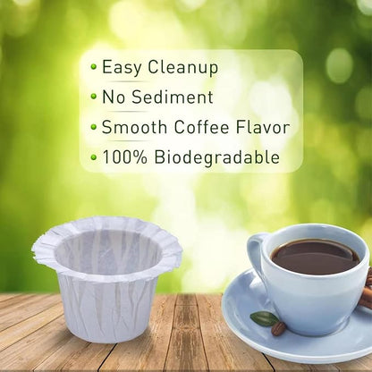 300 Count Paper Filters with 2 Pack Reusable K Cup Coffee Pods,Compatible with Keurig Single Serve Coffee Maker 2.0 & 1.0