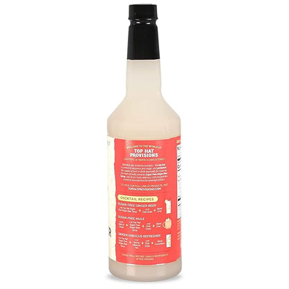 Top Hat Keto Sugar Free Diet Ginger Beer Syrup - Made with Organic Monk Fruit – Zero Sugar Ginger Syrup for Soda Makers - Makes 32 Craft Sodas, Cocktails, Mules or Mocktails - Compatible with SodaStream - 32oz bottle