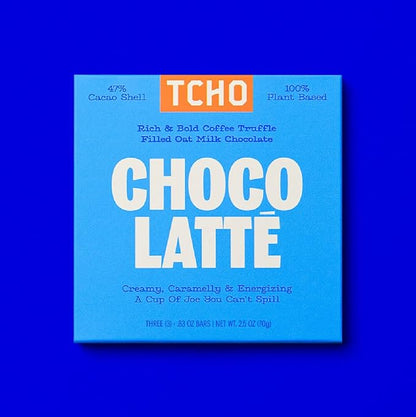 TCHO Choco Latte 47% Oat Milk Chocolate Bars (3 pack) | Plant Based, Organic & Fair Trade, | Non GMO, Non-Dairy, Vegan, Soy Free (2.5oz each)