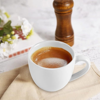 homEdge Mini Procelain Espresso Cup, 3 Ounces / 90 ml Tiny Coffee Mugs Demitasse for Espresso, Tea- White