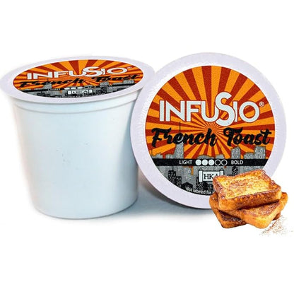InfuSio Coffee Pods 96 Count French Toast Medium Roast Single Serve Coffee Pods for Keurig K Cups Brewers - InfuSio Premium Roasted Keurig 2.0 Compatible