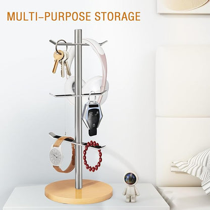 Mug Holder Tree, Coffee Cup Holder for Countertop, 6 Hooks Mug Tree, Coffee Mug Rack, Metal Mug Stand(Brushed Nickel)