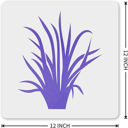MAGJUCHE Grass Stencil 12 Inches, Reusable Grass Stencil for Painting DIY Crafts Decor
