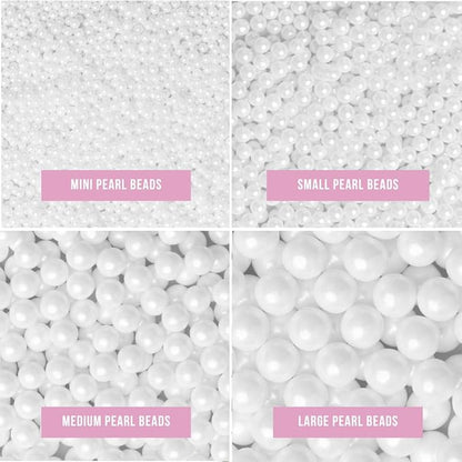 Sweets Indeed Sprinkles, White Sugar Pearl 4 Pack, 8.46 ounces, Edible Sprinkle Mix, Perfect for Cake Decorations, Baking, Ice Cream, Cookies, Cupcake Topper