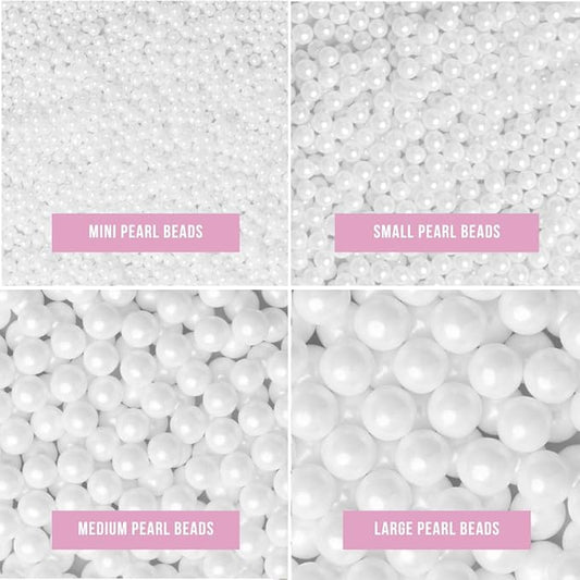 Sweets Indeed Sprinkles, White Sugar Pearl 4 Pack, 8.46 ounces, Edible Sprinkle Mix, Perfect for Cake Decorations, Baking, Ice Cream, Cookies, Cupcake Topper