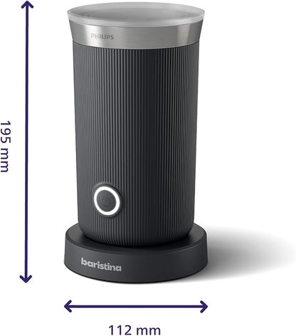 Philips Baristina Milk Frother - Foam Milk Perfectly. Hot and Cold. Dairy and Non-Dairy. Easy to Clean. for Philips Baristina Espresso Machines. Black (BAR311/60)