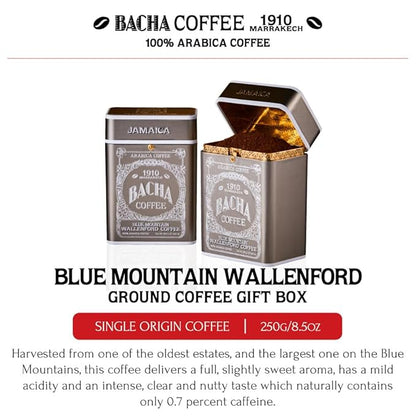 Bacha Coffee | Blue Mountain Wallenford Single Origin Signature Nomad Collection, Medium Roast, 100% Arabica Specialty Coffee, Ground Beans, 250g